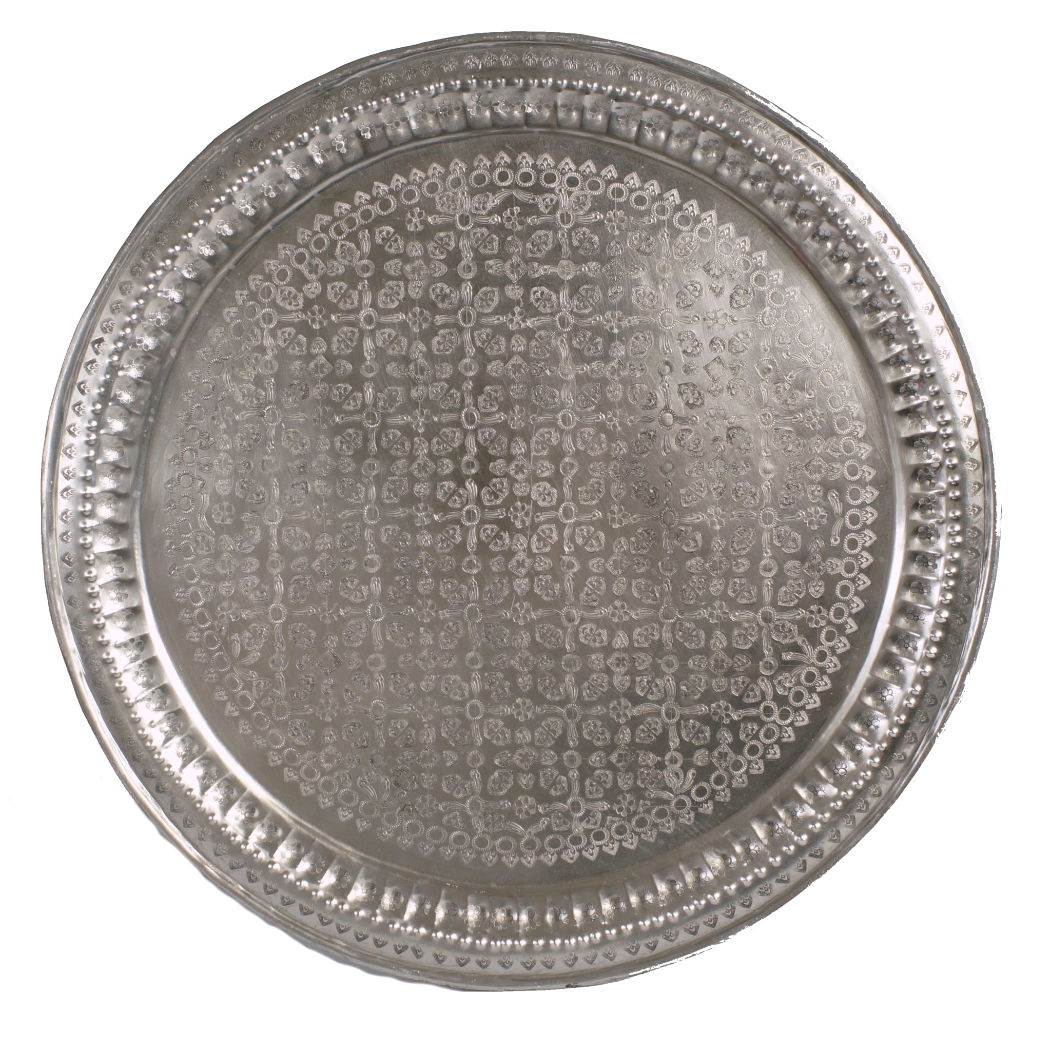 Marokkaans antiek zilverkleurig dienblad H08