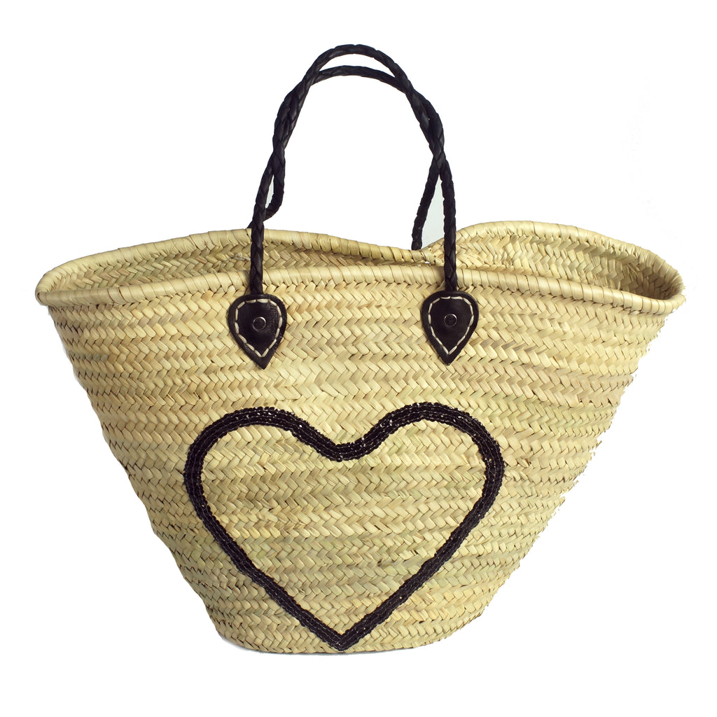 shopping tas mand met zwart hart