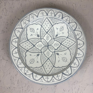 Marokkaans grijs/wit groot bord