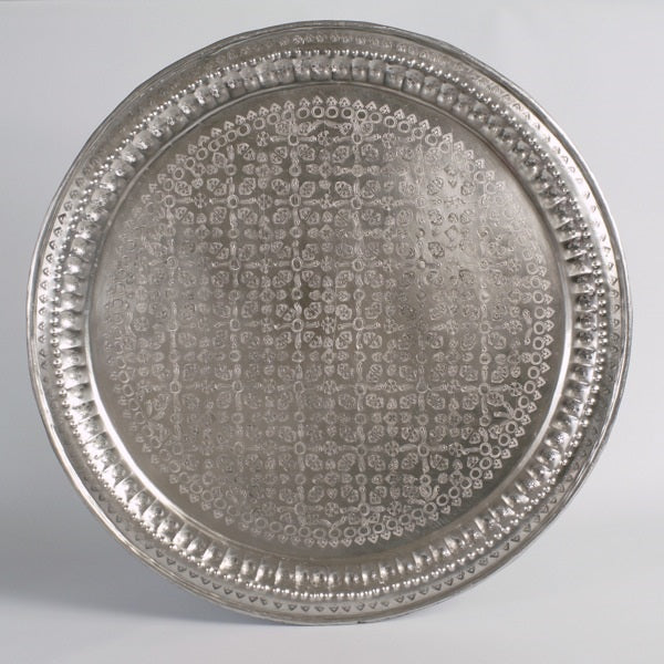Marokkaans antiek zilverkleurig dienblad A01